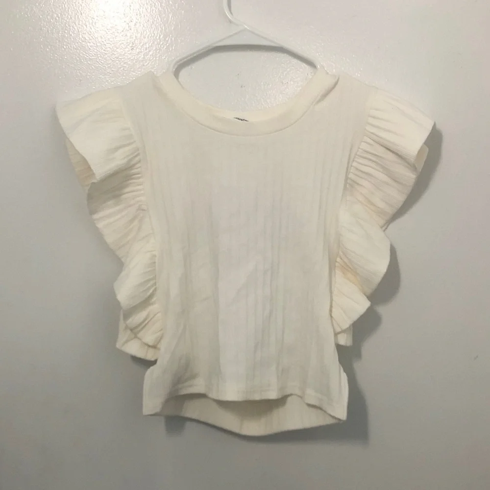 Mittoshop Cream Ribbed Knit Top